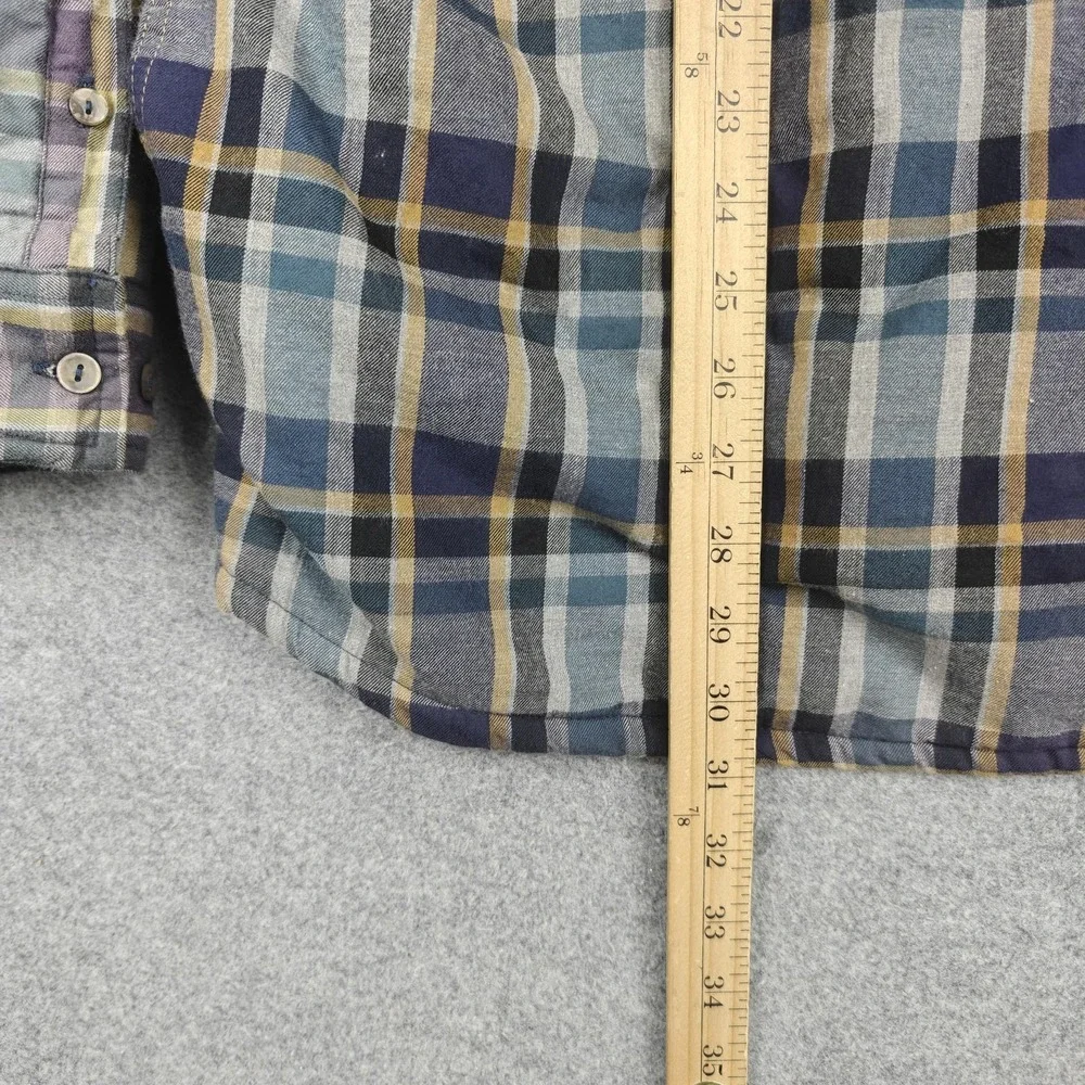 Carbon2cobalt‎ Jacket Mens LT Blue Plaid Sherpa Lined Flannel Shacket Button